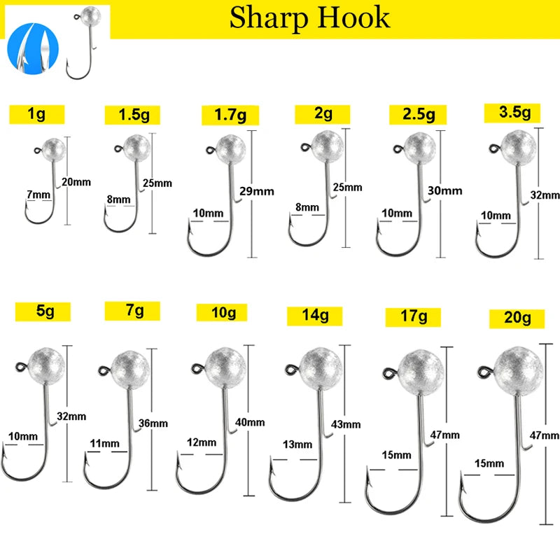 10pcs/lot NED head jigs