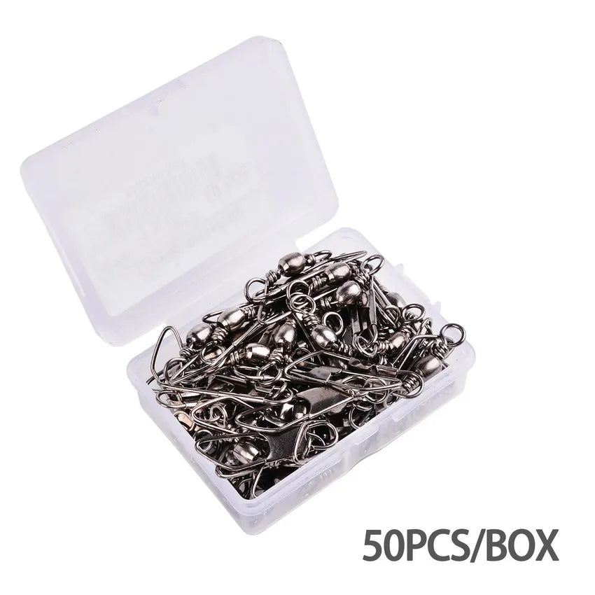 50Pcs/ Box Barrel Snap Swivels.