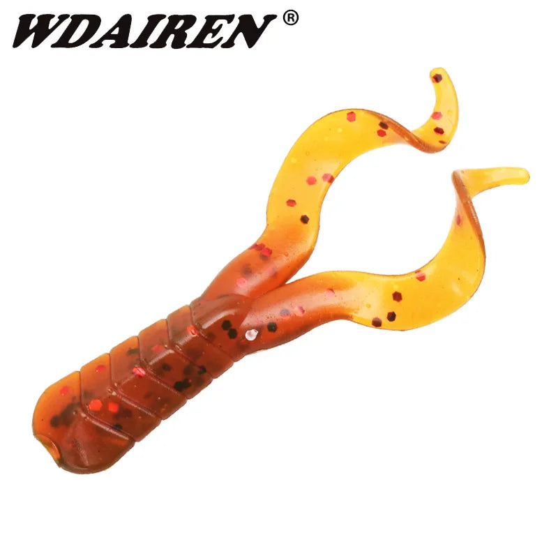 Wdairen 20pcs Silicone Double twister tail