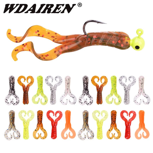 Wdairen 20pcs Silicone Double twister tail