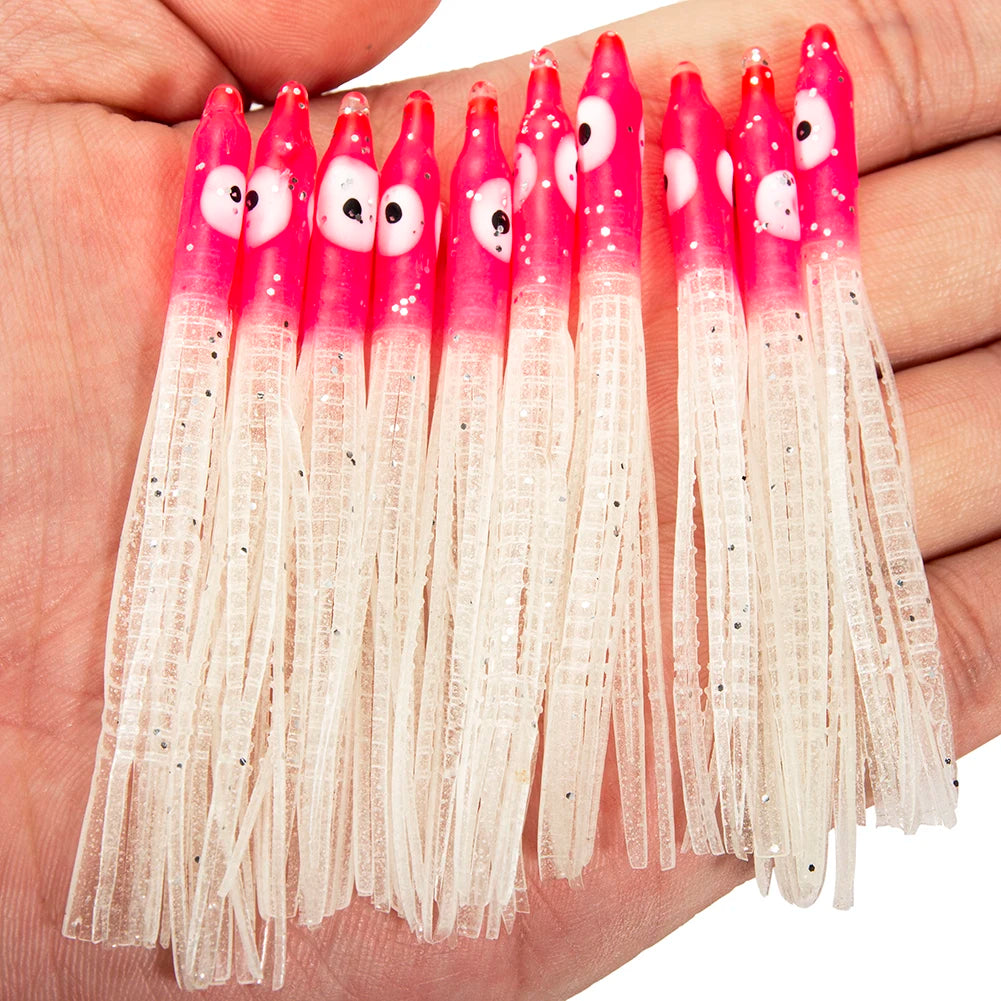 10pcs Luminous Squid Skirts 3.15"