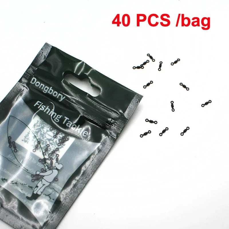 40PCS Micro Barrel Swivels