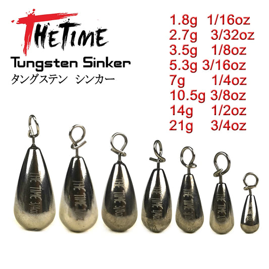 THETIME 1/16 to 3/4oz tungsten Drop Shot